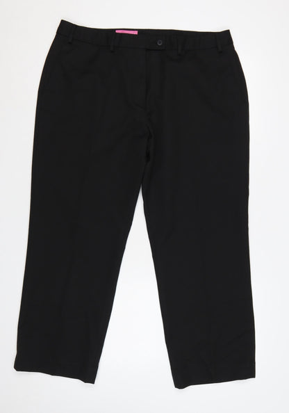 Brook Taverner Women's Black UK 18 Slim Straight Dress Trousers