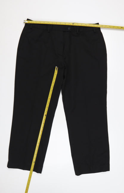 Brook Taverner Women's Black UK 18 Slim Straight Dress Trousers