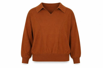 Next Women Brown XL UK 22 Collared V-Neck Lightweight Knit Jumper