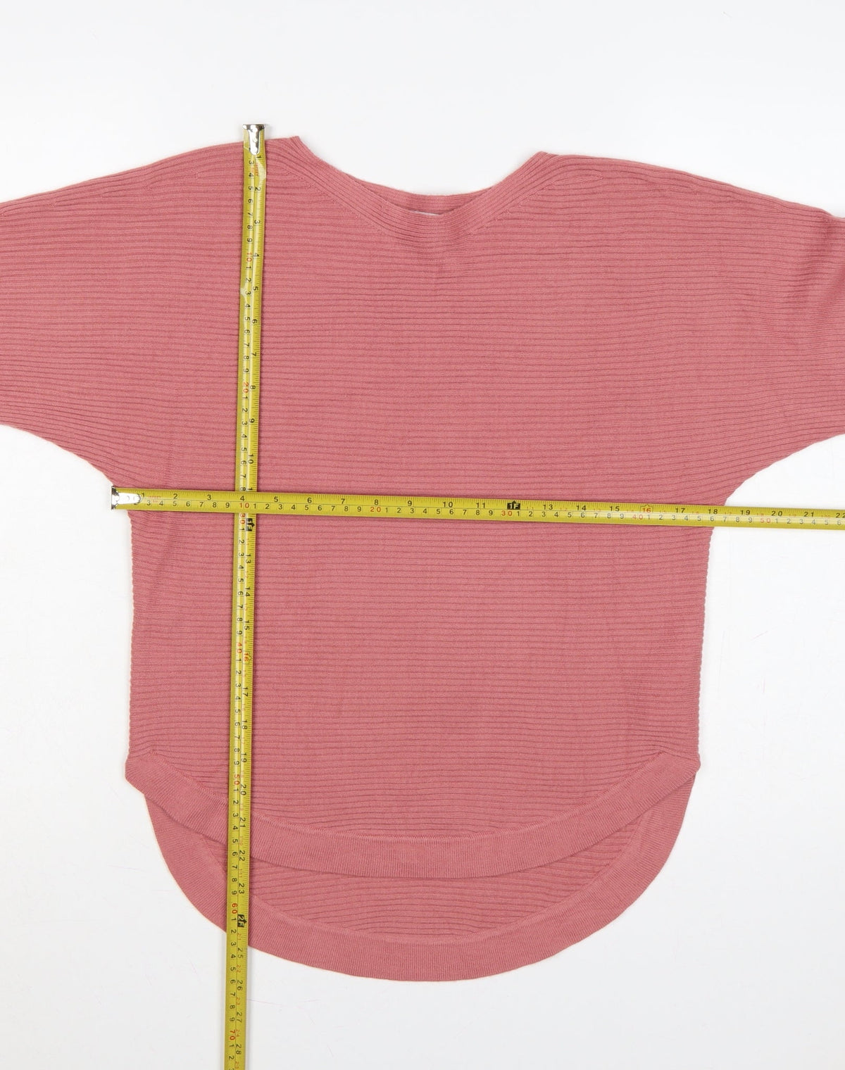 Back view of Principles Petite Women’s Pink Rib Knit jumper UK 6