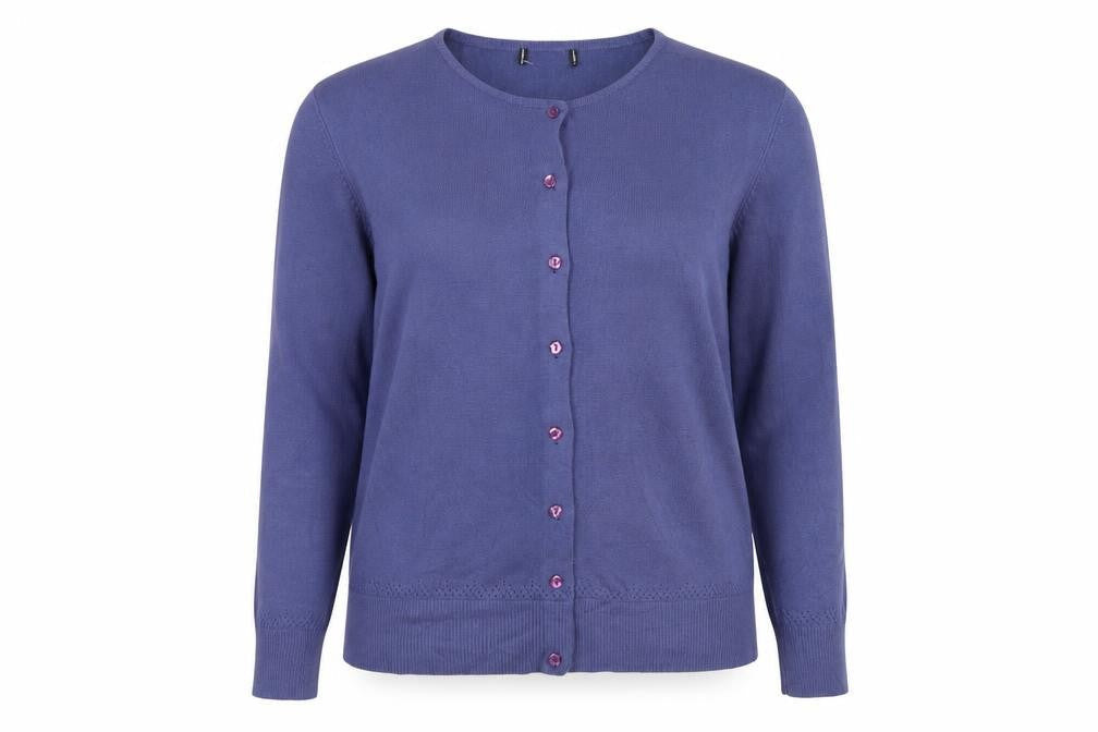 Debenhams Women Blue Size 16 Button Front Knit Cardigan