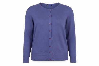 Debenhams Women Blue Size 16 Button Front Knit Cardigan