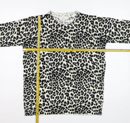 Marks & Spencer Women's Black Leopard Print Pullover Jumper UK 10