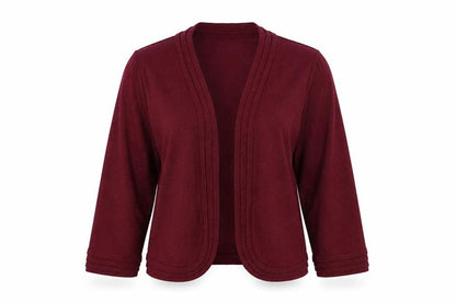 Marks & Spencer Per Una Womens Burgundy Open Knit Cardigan Size 14