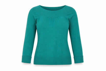 Marks & Spencer Women Green Size 8 Scoop Neck Knit Jumper