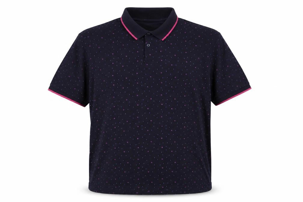 Dunnes Stores Men’s Black Geometric Print Polo Shirt XXL Regular Fit