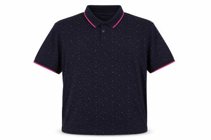Dunnes Stores Men’s Black Geometric Print Polo Shirt XXL Regular Fit