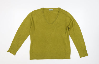 Per Una Women’s Green Size 16 V-Neck Long Sleeve Knit Jumper