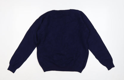 Bonmarché Women’s Blue Floral Embroidered Knit Jumper Size 14