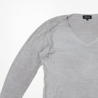 Debenhams Petite Collection Women Grey V-Neck Jumper UK 16 Petite