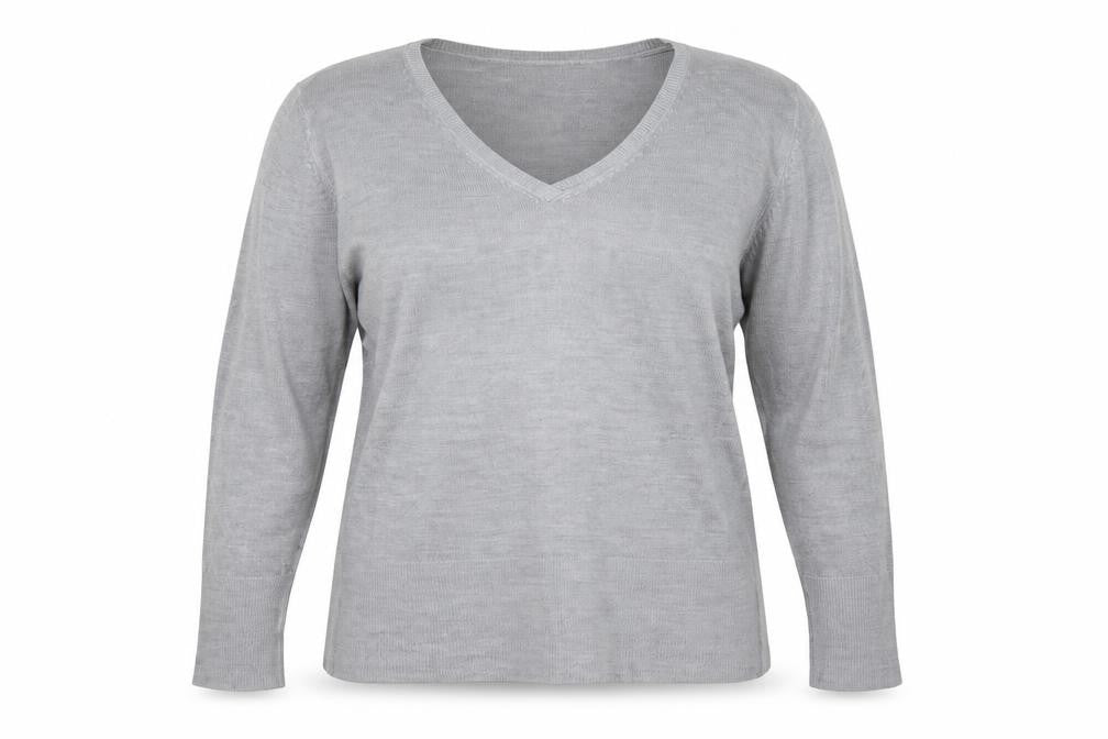 Debenhams Petite Collection Women Grey V-Neck Jumper UK 16 Petite