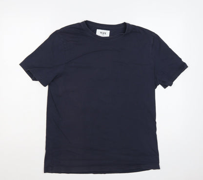 Wax London Men's Blue M Classic Crew Neck Cotton T-Shirt