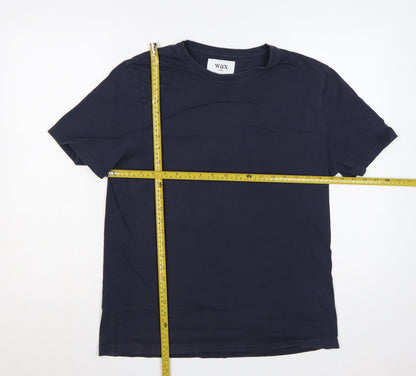 Wax London Men's Blue M Classic Crew Neck Cotton T-Shirt