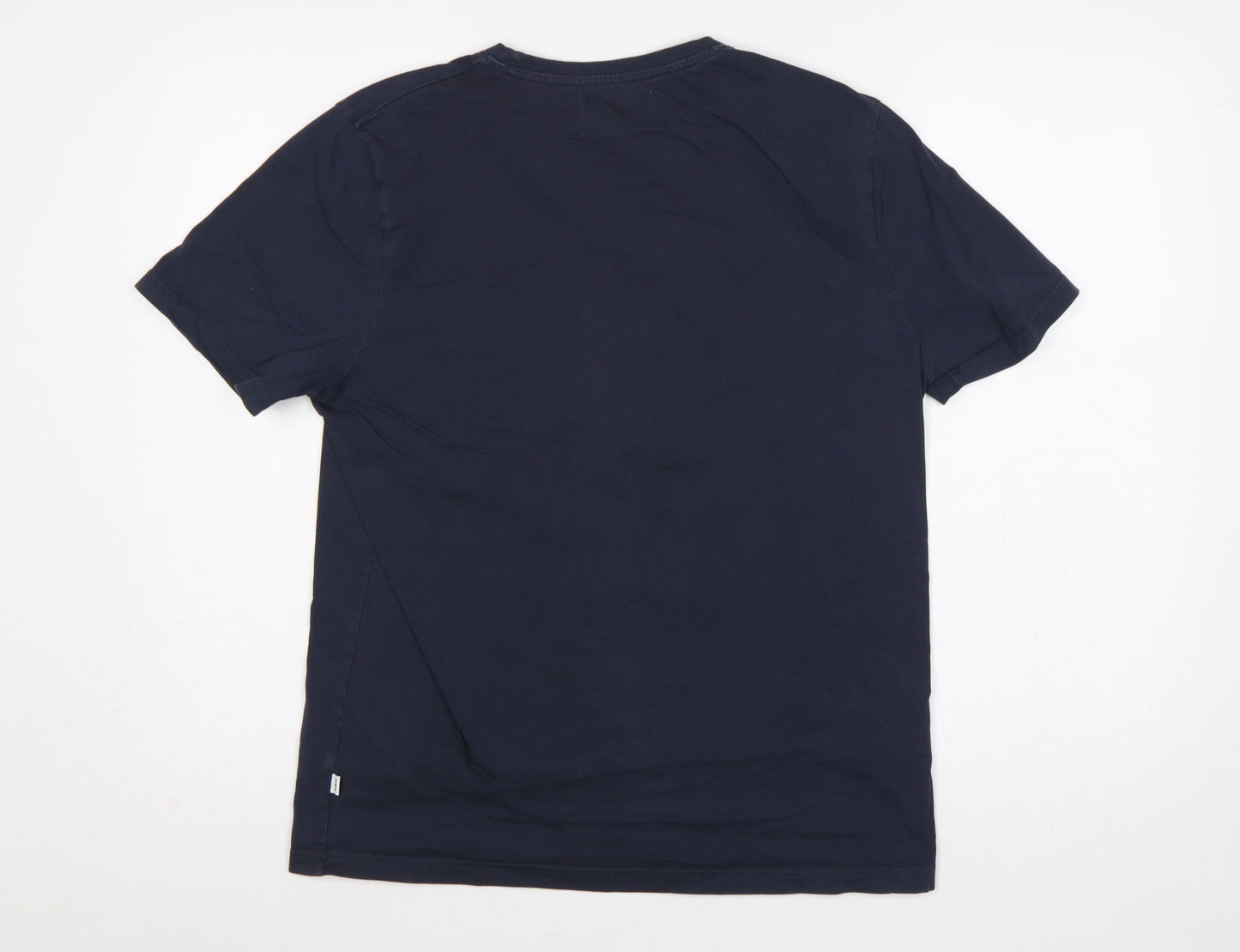Wax London Men's Blue M Classic Crew Neck Cotton T-Shirt