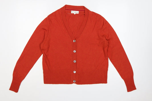 Mistral Women’s Orange Size 14 V-Neck Button Knit Cardigan