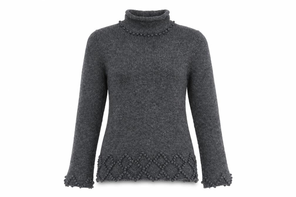 Front view of Maine New England Women’s Grey, size UK 10, Roll Neck Knit Jumper