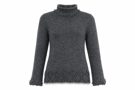 Maine New England Women’s Grey Size 10 Roll Neck Knit Jumper