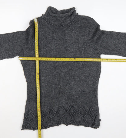 Back view of Maine New England Women’s Grey, size UK 10, Roll Neck Knit Jumper