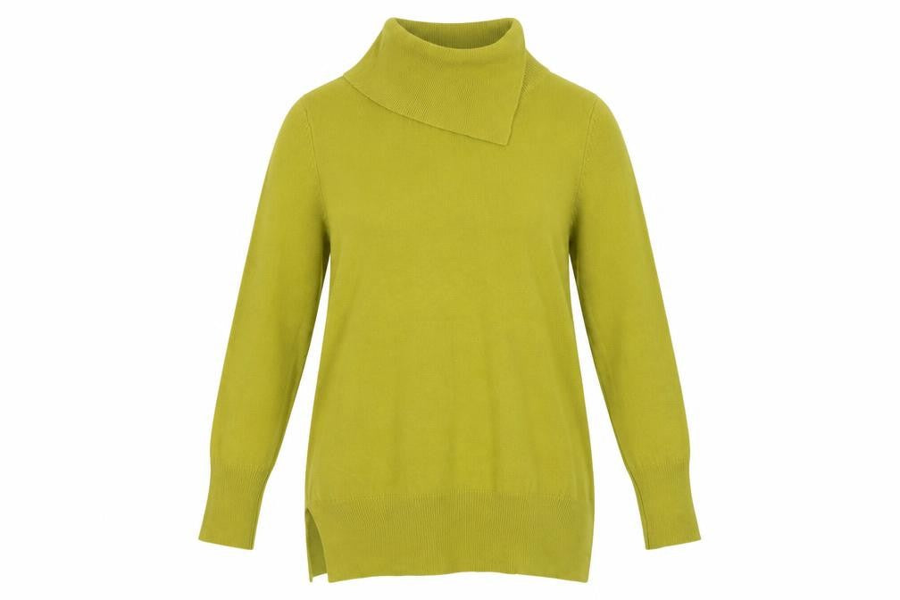 M&Co Women’s Olive Green Size 12 Roll Neck Long Sleeve Knit Jumper