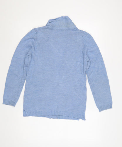 Cotswold Collections Women Blue S Open Knit Merino Wool Cardigan