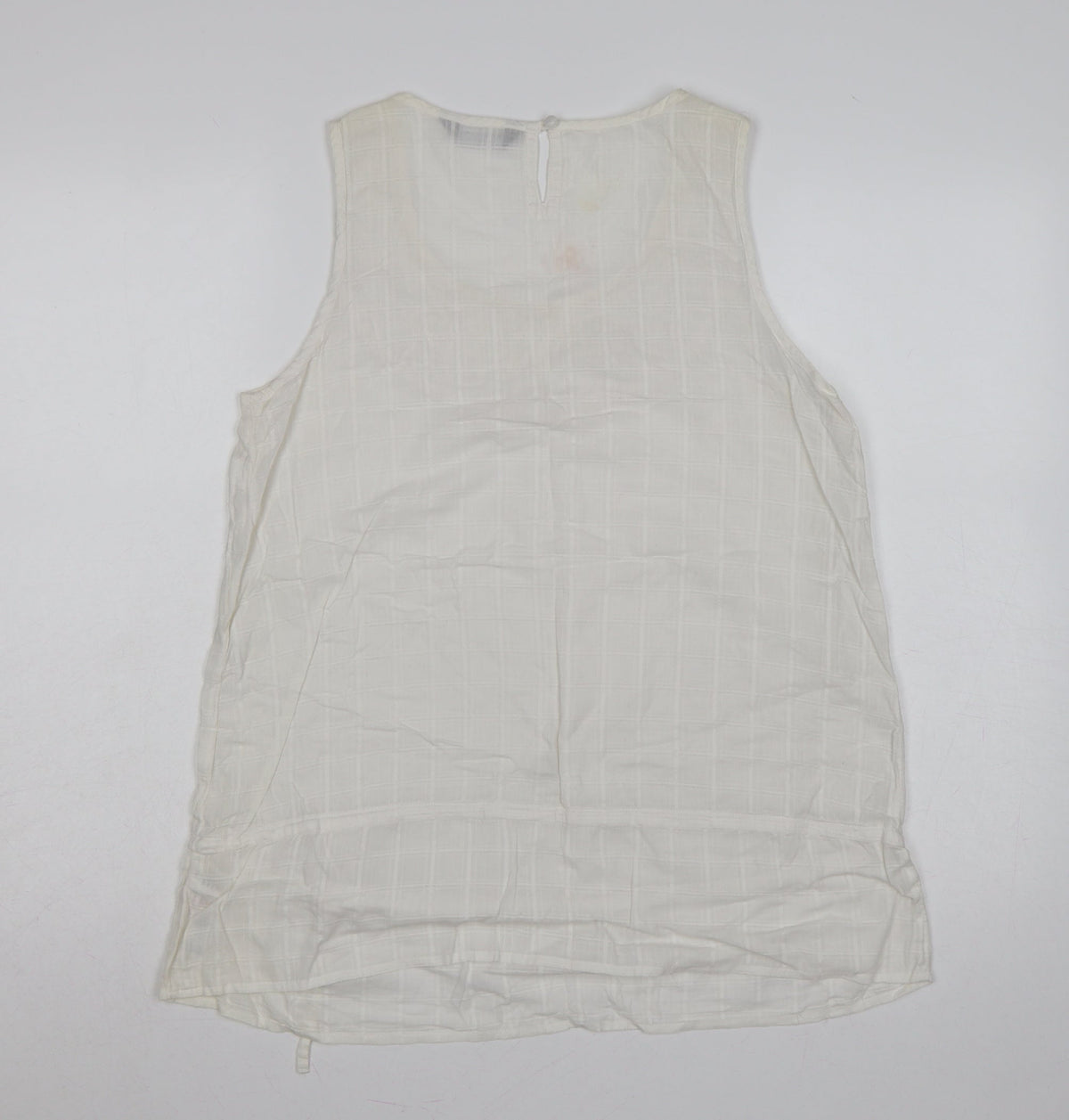 Close-up detail of Dorothy Perkins Women Ivory UK 14 Cotton Beaded Embroidered Camisole Tank