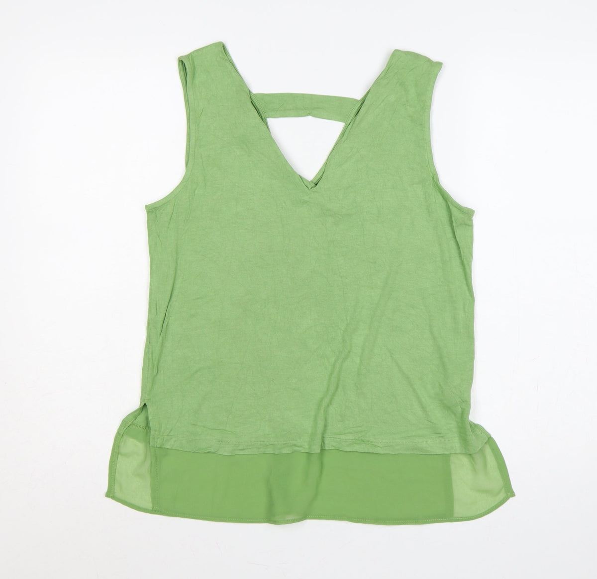 Next Women Green UK 14 Camisole V-Neck Layered Jersey Blouse