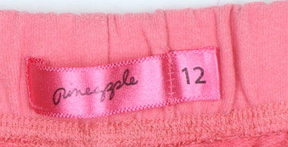 Pineapple Women’s Pink UK 12 Sweat Shorts Drawstring Dance Logo