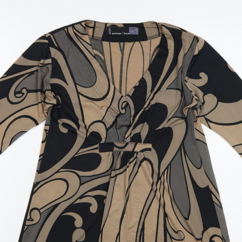 i woman i love Women Multicoloured UK 10 Geometric Wrap Blouse