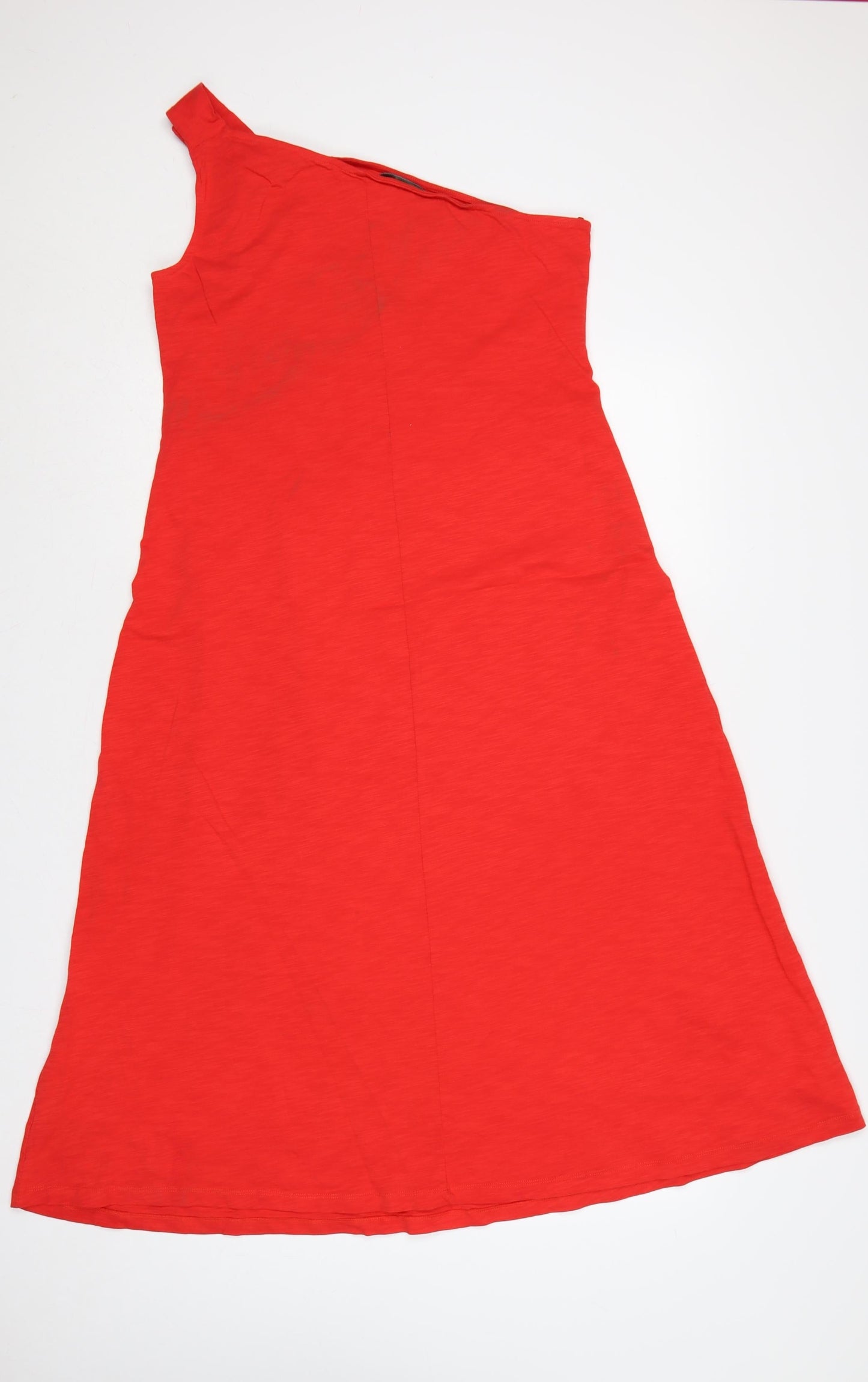 Marks and Spencer Women Red UK 14 One Shoulder Cotton Jersey Maxi Dress