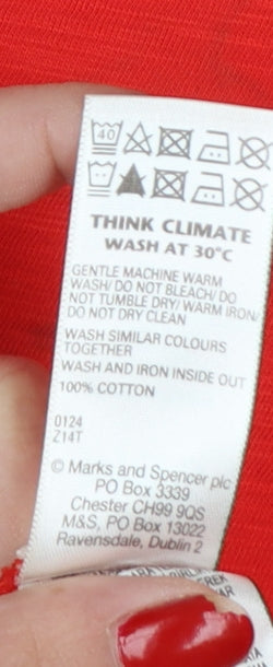 Marks and Spencer Women Red UK 14 One Shoulder Cotton Jersey Maxi Dress