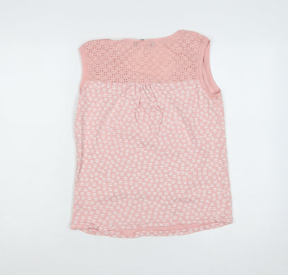 Maine New England Women’s Pink Size 16 Floral Eyelet Button Tank Top