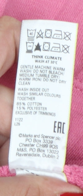Marks & Spencer Women Pink UK 24 Sweat Shorts Cotton Drawstring Pockets