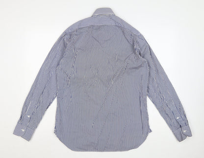 Polo Ralph Lauren Men’s Blue Stripe Cotton Shirt 15.5 Point Collar