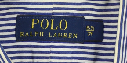 Polo Ralph Lauren Men’s Blue Stripe Cotton Shirt 15.5 Point Collar