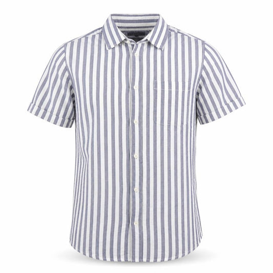 Front view of RJR John Rocha Men’s Blue White Striped Tailored Fit Shirt M 40in