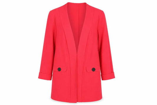 Wallis Women’s Red UK 8 Long Open Front Tailored Blazer Jacket