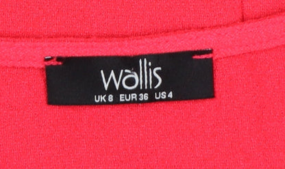 Wallis Women’s Red UK 8 Long Open Front Tailored Blazer Jacket