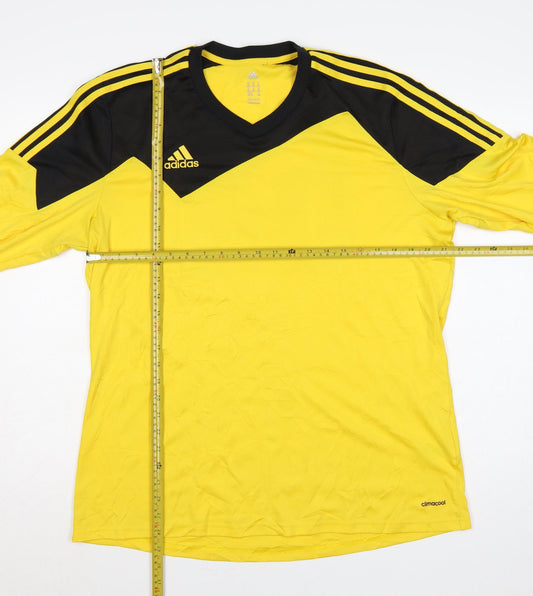 adidas Men’s Yellow Black XL Climalite Football Jersey Long Sleeve No. 54