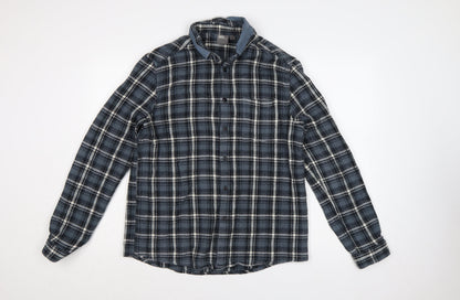 ASOS Men’s Blue Check Long Sleeve Button-Up Shirt Size L