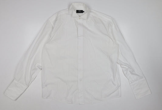 Marks and Spencer Men’s White 16.5 Pleated Wing Collar Dress Shirt