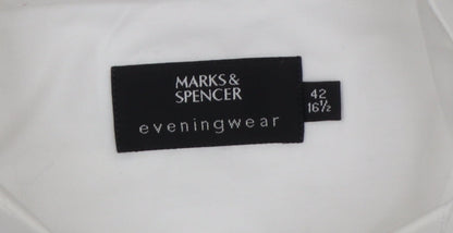 Marks and Spencer Men’s White 16.5 Pleated Wing Collar Dress Shirt