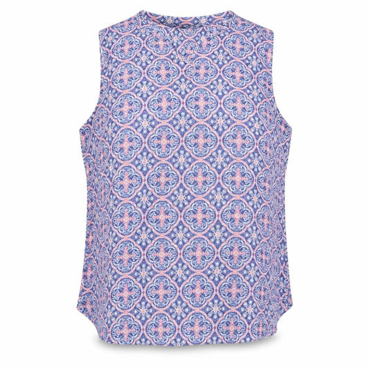 Dunnes Stores Women’s Blue Pink Geometric Sleeveless Tank Top UK 14