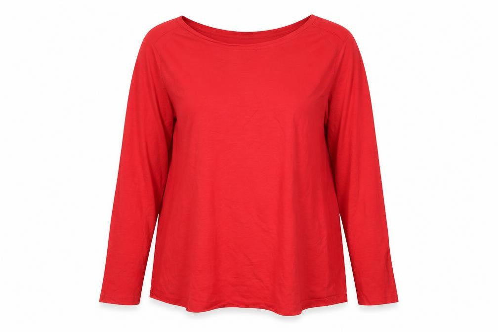 Capsule Women Red UK 24 3/4 Sleeve Round Neck Jersey T-Shirt