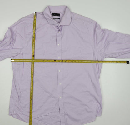Jeff Banks Men’s Pink 18.5 Tailored Fit Cotton Formal Dress Shirt