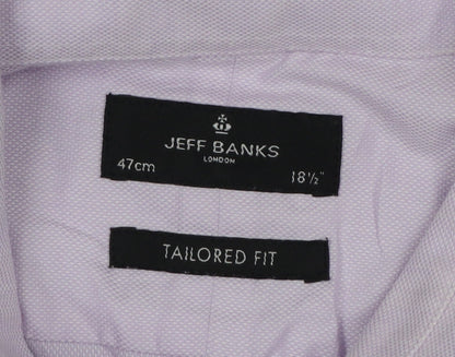 Jeff Banks Men’s Pink 18.5 Tailored Fit Cotton Formal Dress Shirt