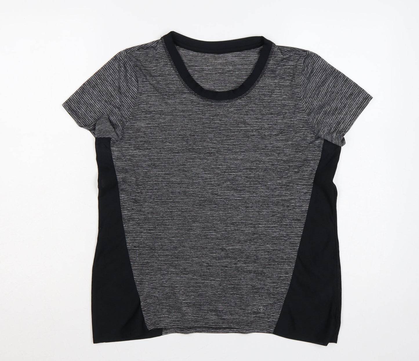 Dunnes Stores Women Grey M Athletic Mesh Panel Running T-Shirt