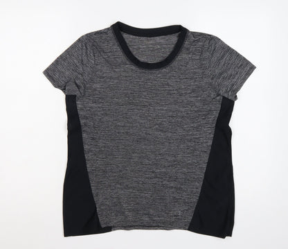 Dunnes Stores Women Grey M Athletic Mesh Panel Running T-Shirt