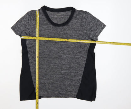 Dunnes Stores Women Grey M Athletic Mesh Panel Running T-Shirt