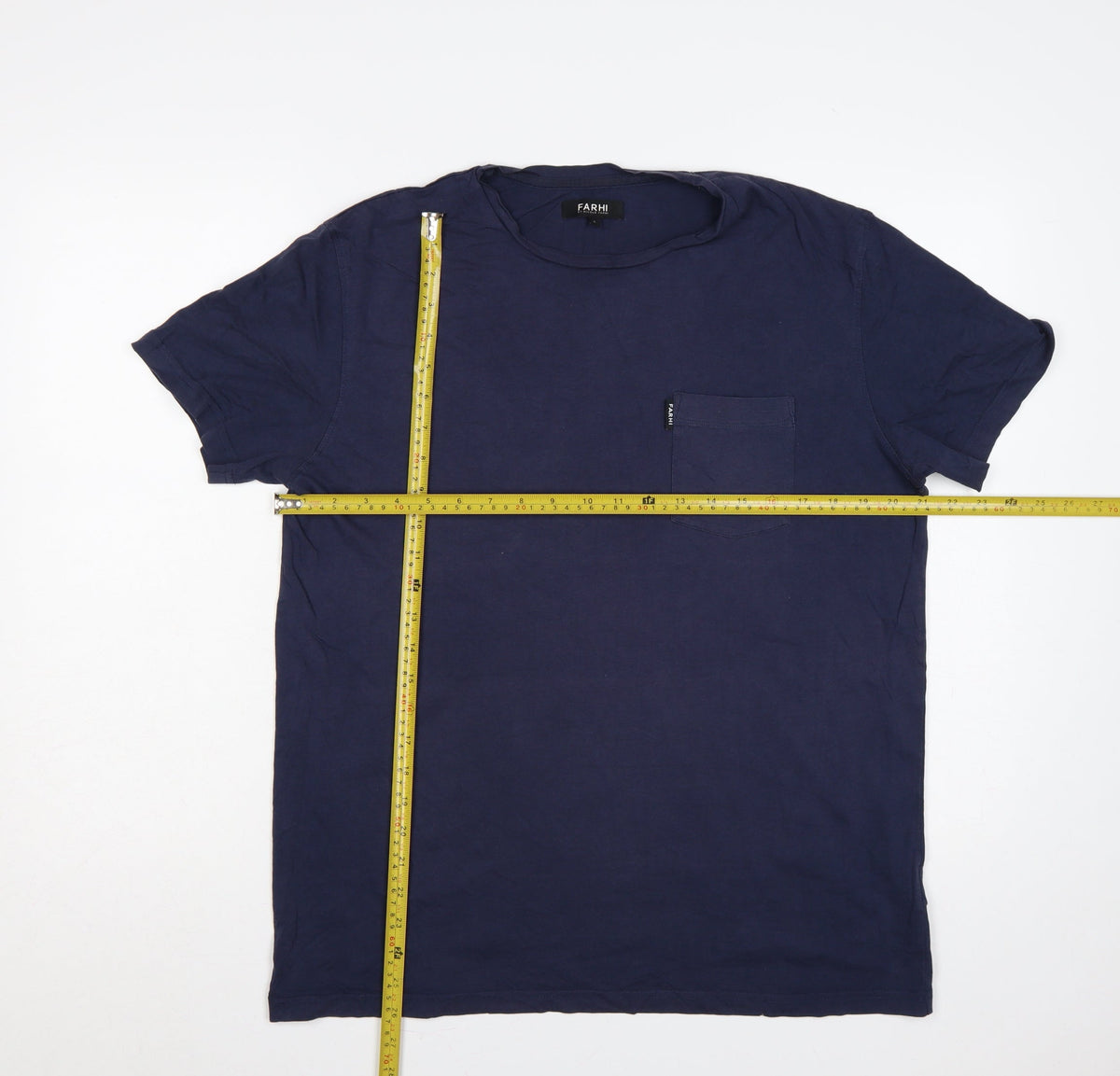 Farhi by Nicole Farhi Men’s Navy L Pocket Crew Neck T-Shirt