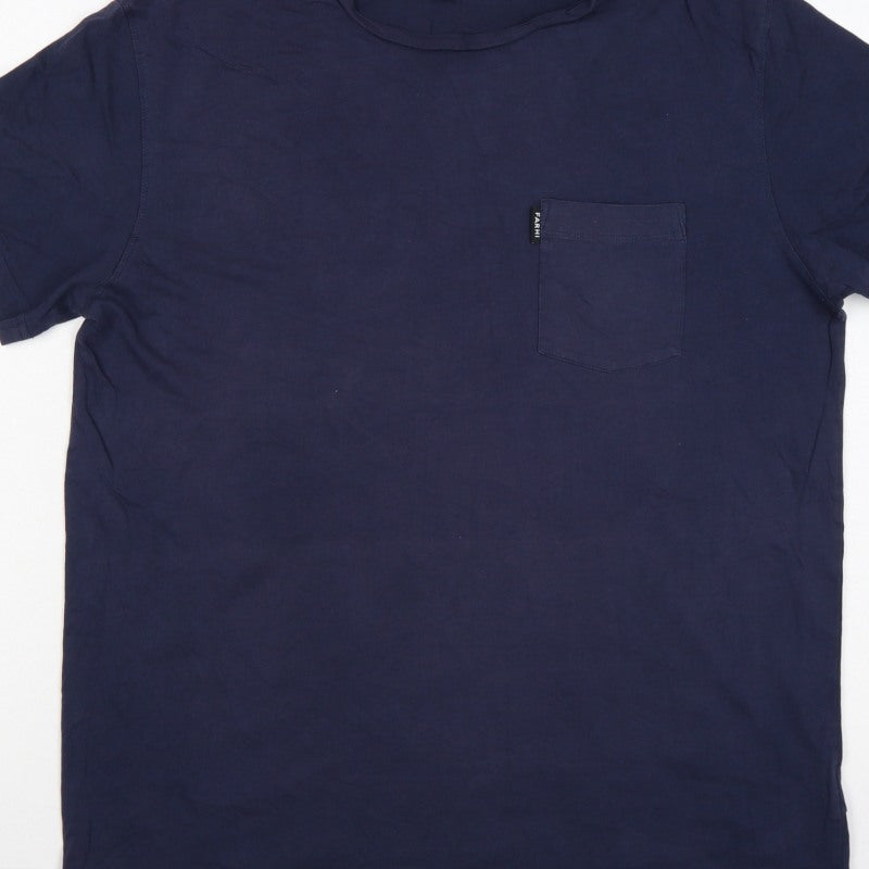 Farhi by Nicole Farhi Men’s Navy L Pocket Crew Neck T-Shirt